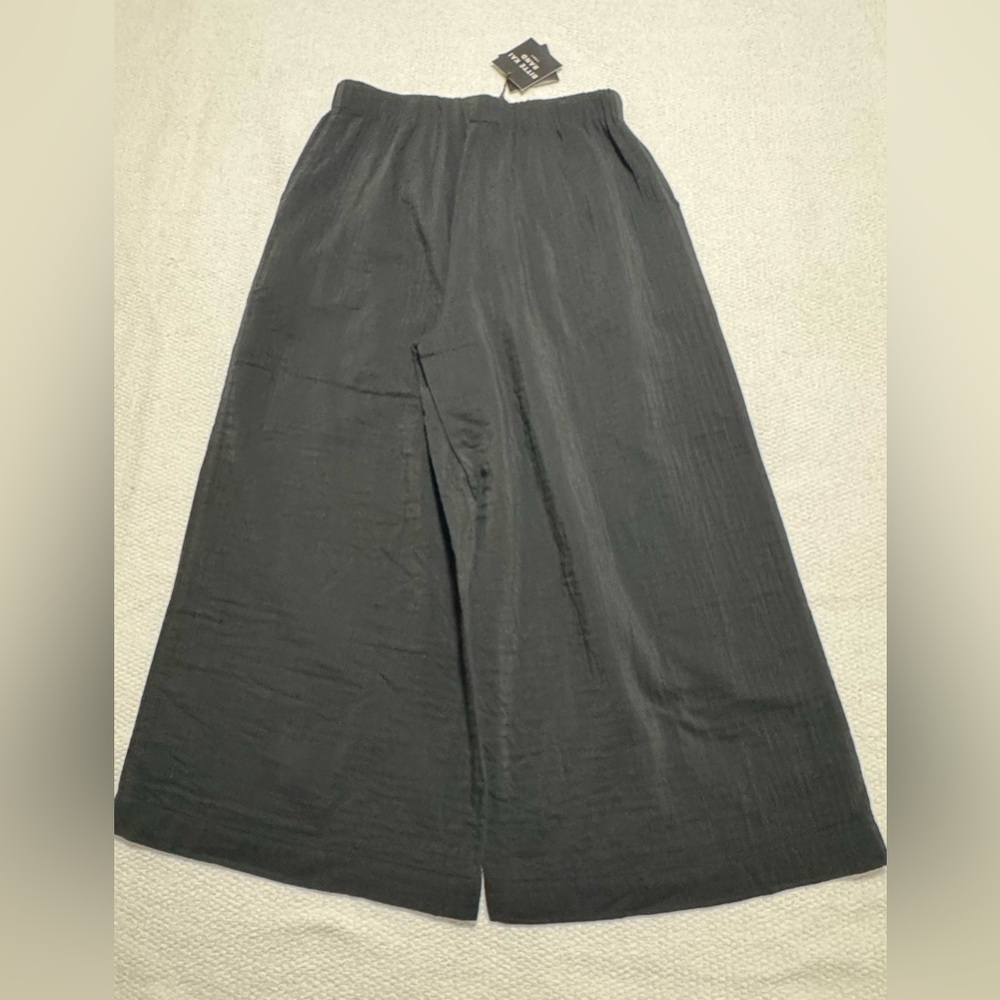 Bitte Kai Rand Size M Black Linen Blend Wide Legs High Rise Cullotte Pants - Picture 16 of 16